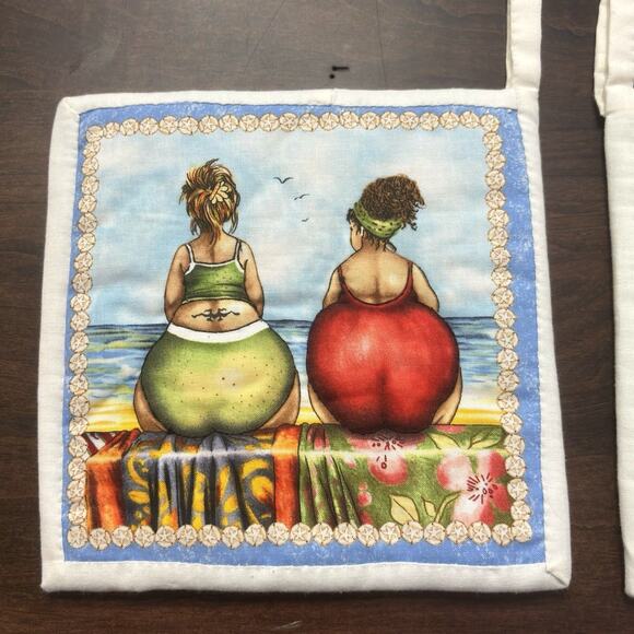 Fruit Ladies Mary Stewart Cheeky Fruit Bums Handmade Pot Holders Hanging Kitchen - Picture 5 of 13